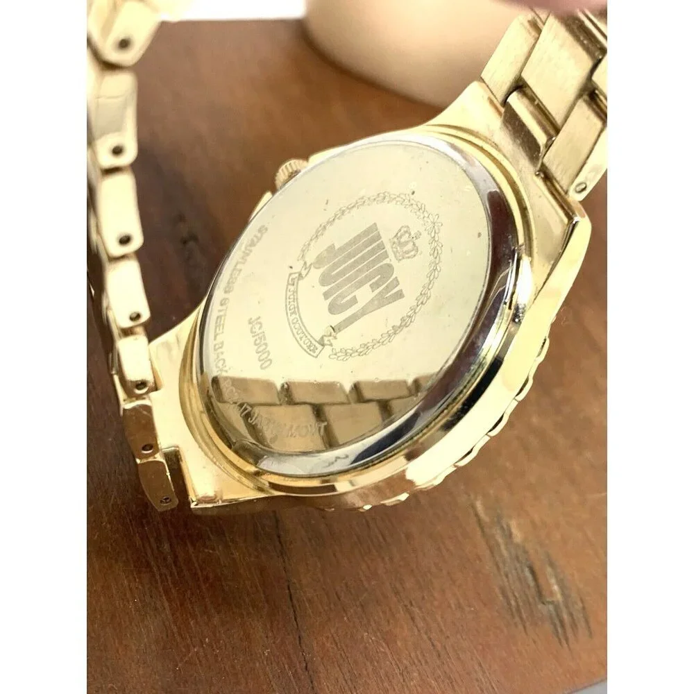 Juicy By Juicy Couture Women's Watch JC/5000 Quartz Black Gold Tone Steel 38mm